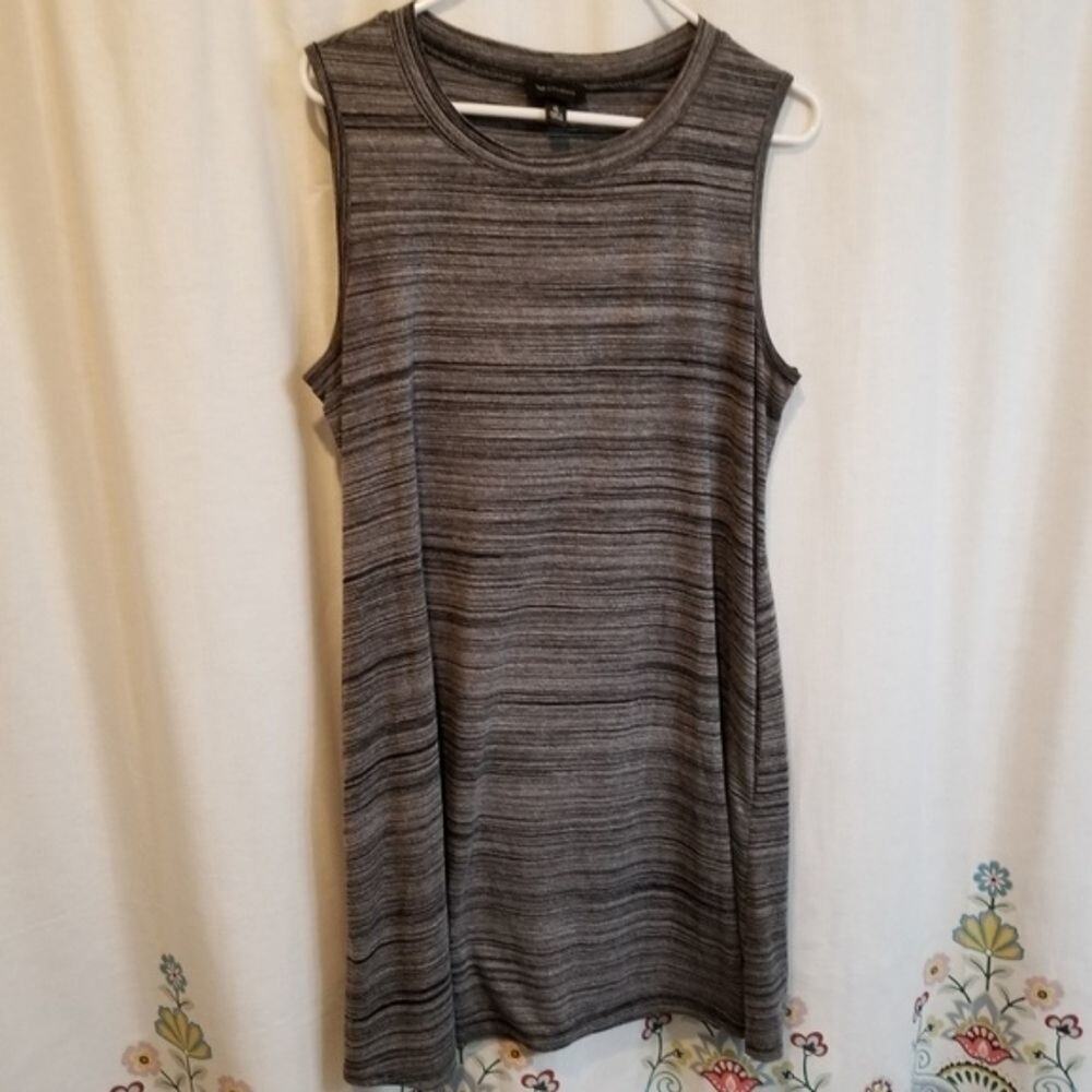 Grey heather pockets mini a line dress